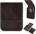 These Pen Cases are made of Genuine Top Grain Leather Tanned with Oil, the standard term is: Chamois Leather. New leather has a smooth texture and grain, beautiful and elegant appearance without leaving scratches easily!